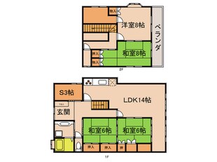 浄水町貸家の物件間取画像